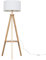 MiniSun | Modern Light Wood Tripod Design Floor Lamp with Storage Shelf and White Shade | Floor Lamps & Torchieres, Home Décor & Improvement Essential | Includes 6W LED Bulb [3000K Warm White]