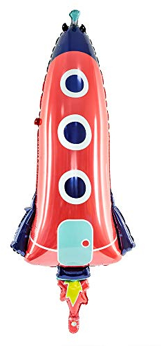 DekoHaus Folienballon Rakete in Farbmischung 44 x 115 cm Luftballon Deko