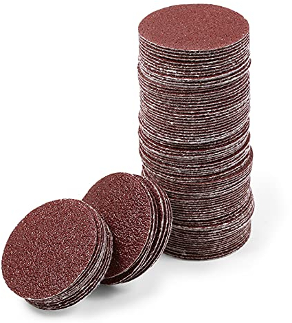 LEONTOOL 2 Inch Hook and Loop Sanding Discs 40 Grit 100Pcs Sandpaper Discs for Random Orbital Sander Pads Grinding Polishing Metal Wood Rubber Leather Plastic Stone Glass