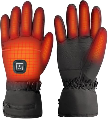 Z-YQL Beheizte Handschuhe für Männer und Frauen – elektrische Heizhandschuhe, heiße Handwärmer für Winter Outdoor-Sport, wasserdichte & Touchscreen warme Handhandschuhe