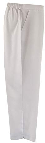 Ladies Women Smart Fit Half Elasticated Waist Pull On Trouser Inside Leg, Short 25, Regular 27, Long 29 (White, 12 Short)