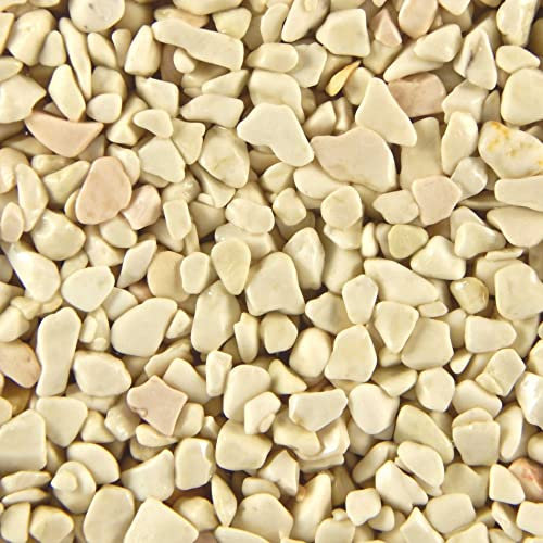 Terralith Steinteppich Marmor Komplett-Set für 1qm - Körnung: mittel - 4-6mm mit Epoxidharz Bindemittel - für Innen in beige (vaniglia)