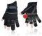 Stagecaptain RGL-2F Rigger Handschuhe 5x Set - Arbeitshandschuhe für Herren - Größe L - 3 kurze Finger und Innenfläche aus Kunstleder - Aufgesetzte Verstärkungen - Schwarz/Grau