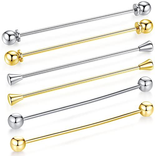 HONEY BEAR 6 Stück Set Herren kragennadel Anzug Hemd Kragenstift Kragen Pins Bar Krawattenknoten Bar Edelstahl für Hochzeit Geschenk,Kegel Silber,MEHRWEG