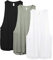 icyzone Damen Sport Top Locker - Atmungsaktive Fitness Shirt Muscle Tank Top Sport Oberteile, 3er Pack (M, Black/White/Grey)