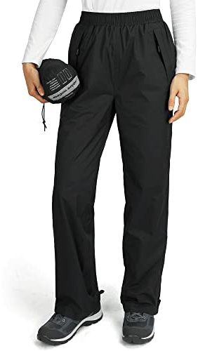 Outdoor Ventures Womens Waterproof Trousers Lightweight Packable Rain Pants | Breathable Ladies Rain Trousers Windproof Outdoor Overtrousers with Reflective Stripes＆Pockets for Hiking Walking Cycling