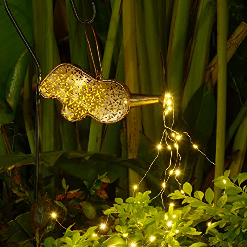 Lampade Annaffiatoio Solari da Giardino,Impermeabile Luci LED Solari Esterno in metallo,Luci Solari da Giardino con Catena Luminosa per Esterni,Decorazioni per Balcone,Cortile,Prato