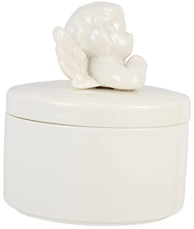 STOBAZA Engel-geschenkbox Aus Keramik Engel Kleiner Schmuck-organizer Cherub Engel Hochzeitsdekoration Schmuckorganisator Für Frauen Altes Porzellan Armband Mädchen Weiß Statue
