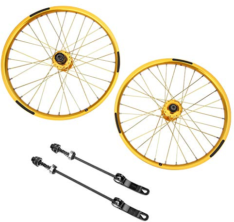 Fuerdich 1 Paar Fahrrad-Laufradsatz, Aluminiumlegierung Fahrrad-Laufradsatz 32 Löcher Mountainbike-Laufradsatz Felgen Für 20 Zoll 406