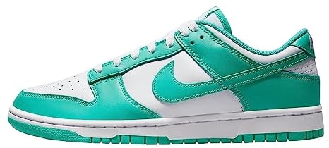 NIKE Dunk Low Retro Damen Basketballschuhe, Weiß Jade Transparent Weiß, 42 EU, White Jade Transparent White, 42.5 EU