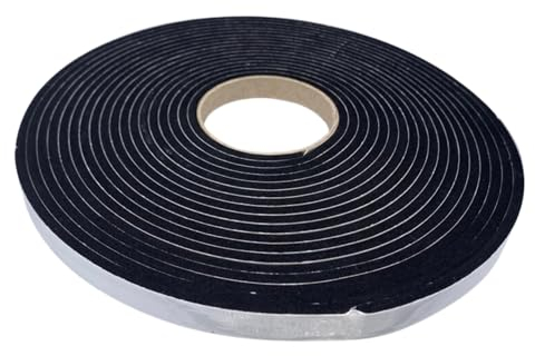 ACIT Rouleau epdm épaisseur 3 mm/5 mm, joint adhésif noir, epdm adhésif, epdm 3 mm, bande de caoutchouc adhésif, joint de bricolage, portes, fenêtres, réfrigérateur (10mt x 15mm, Épaisseur 3 mm)