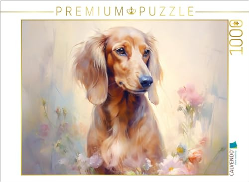 CALVENDO Puzzle Süßer Langhaardackel | 1000 Teile Lege-Größe 64 x 48 cm Foto-Puzzle für glückliche Stunden