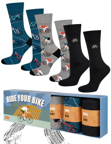 soxo Sport Socken Herren Geschenke Für Männer Lustige Geschenk Sommer Socks Men 3 Paar 40-45 Bike 3 Paar