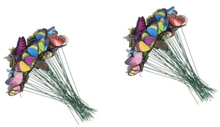Kisangel 100stücke Deko Schmetterlinge Für Garten Zuhause Vielseitig Einsetzbar Für Blumenarrangements Dekoration Farbe Zufällig