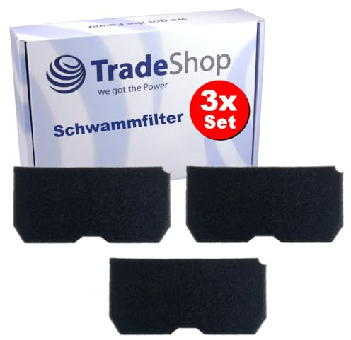 3x Trade-Shop Schwammfilter/Sockelfilter kompatibel mit Blomberg TKF 1340, TKF 1350, TKF 1350/2, TKF 1351, TKF 7340, TKF 7350, TKF 7449, TKF 7459