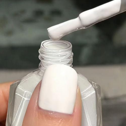 Glitter Nail Polish, White Nail Varnish, Diamond Glitter Quick Dry Nail Polish No UV Lamp Curing, Long Lasting, Chip Resistant, Non-Toxic, Quick Drying, Salon Manicure, At Home Manicure (37#White)