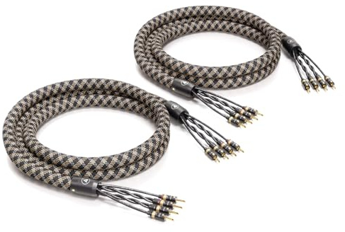 VIABLUE SC-6 AIR Silver BI-AMPING * High-End Lautsprecherkabel * Handgefertigt * T8 Bananenstecker * Modell 2024 * 1 Paar * 300 cm* Splitter * AIRPIPES * 3 m