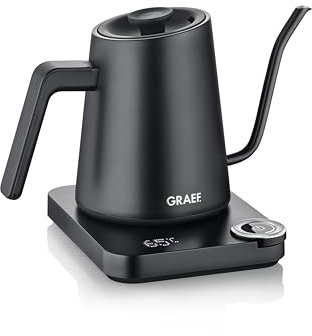 GRAEF GK502 Electric Pour-Over Kettle with Temperature Control, 0.9L, Matt Black