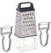 HdHStore© / Mini Rallador con Depósito de 250 ml. más 2 Peladores para Frutas, Verduras - Rallador con 4 Tipos de Corte en Acero Inoxidable y Dos Peladores Ergonómicos