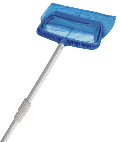 Recogehojas Deluxe Grande con pertiga telescopica Profesional de 2 tramos 122+122 (244 Largo Total) para Piscina
