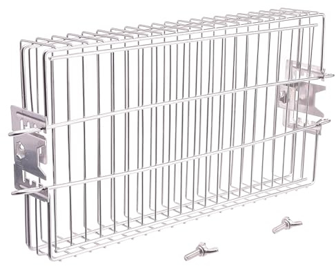 DEWOSEN Stainless Steel Flat Rotisserie Grill Basket Standard Size, Fits 1/2 or 3/8 Hexagon, 3/8 or 5/16 Square Spit Rod, If 3/4 Square Spit Rod MUST Use Together With DEWOSEN Rotisserie Forks