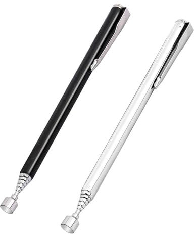 Kzouenzu Stabmagnet [2 Stück], Ausziehbar Stabmagnet Set, Edelstahl, Ausziehbar, Ausziehbar Bis 65cm, Magnetic Pick-Up Tool Für Bolzen, Muttern, Schrauben, Metallteile