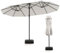 RELAX4LIFE Ombrellone Doppio da Giardino 443 x 265 cm, Ombrellone da Esterno con Manovella, Base con 2 Sacchi, Ombrellone Parasole per Giardino, Patio, Piscina e Terrazzo (Beige, 443 x 265 x 248 cm)