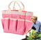 Sacs de rangement robustes pour outils de jardin, 8 poches avec poignées et sangles élastiques, pour intérieur et extérieur (rose)