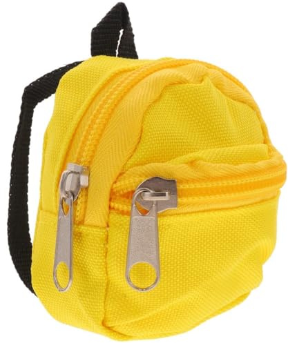 Voarge Mini Puppenrucksack Gelb, Niedliche Puppentasche Mit Reißverschluss Für Puppenzubehör Ideal Für Spielzeugaufbewahrung Und Schulbedarf