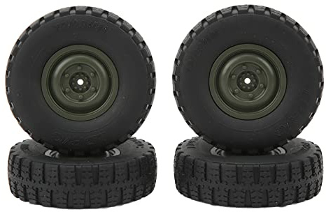 Segrehy 4 Stück RC Auto Reifen, Hochleistungs-Gummireifen Ersatzteil für Unimog Modell P06 RC Fahrzeug, Kompatibel mit LKW, Ideal für Offroad und Geländefahrten (Grün)