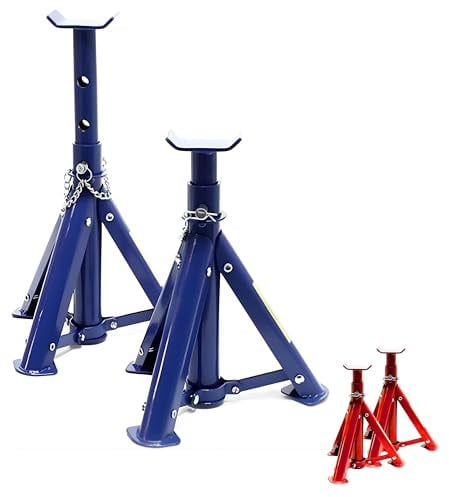 Yasta Coppia Cavalletti Auto 3 Tonnellate Altezza Regolabile 27-36,5 cm | Supporti Martinetti Sollevamento Regolabili | Kit 2 Pezzi Garage Fai da Te