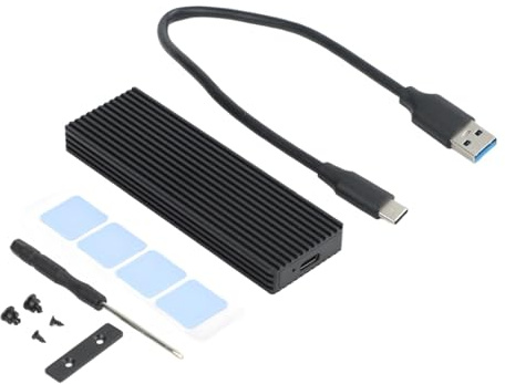 Serenophile Boîtier SSD M.2 USB 3.2 Gen 2, double protocole NVMe NGFF vers Type-C en alliage d'aluminium avec dissipateur thermique, boîtier de disque externe portable pour ordinateur portable