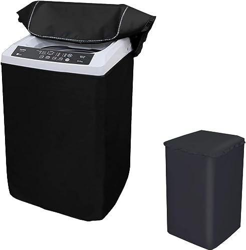 Housse de protection pour machine à laver à chargement par le haut, étanche à la poussière et à l'eau, utilisable en intérieur et en extérieur, noir, taille M W21D22H34