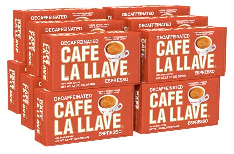 Cafe La Llave Decaf 6 PACK Cuban Espresso Ground Coffee 6 x 250 g by La Llave