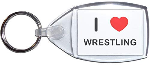 BadgeBeast.co.uk I Love Wrestling - Grande portachiavi in plastica