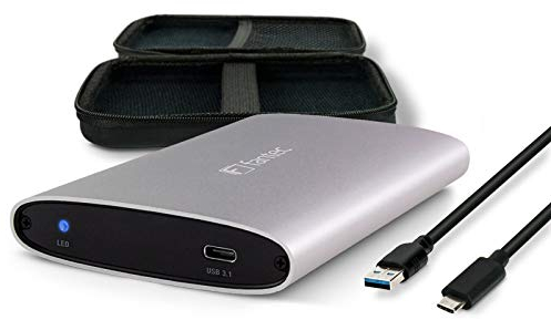 FANTEC ALU-25U31 Externes Festplattengehäuse (für den Einbau einer 6,35 cm (2,5 Zoll) SATA Festplatte oder SSD, USB 3.1 und UASP, Datentransfer bis 10Gbit/s, passive Kühlung, Aluminium Gehäuse) silber