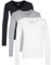 Berydale Women's BD160 Long-Sleeved Shirt, Black/Light Grey Heather/White, XL