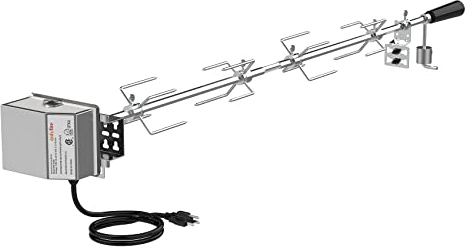 onlyfire Kit girarrosto di ricambio universale per grill, barra esagonale per spiedo, 114,7 cm e 133,7 x 1,27 cm, motore elettrico in acciaio inox
