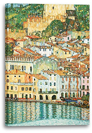 Printed Paintings Leinwand (70x100cm): Gustav Klimt - Malcesine am Gardasee (1913)