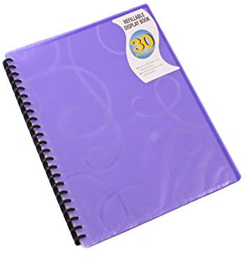 Bantex 100851920 Porte-vues rechargeable avec 30 pochettes Format A4 Violet