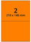 Farbige Etiketten auf A4 Bogen, neonorange - 210 x 148 mm - 200 Papier Aufkleber auf 100 Blatt, selbstklebende Laser-Etiketten fluorisierend leuchtfarbig