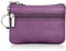 Dabixx - Borsello portamonete e portachiavi con zip, da uomo, in vera pelle, morbido, colore: viola