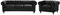 Beliani Wohnzimmer Set Sofa Sessel Samtstoff englischer Stil schwarz Chesterfield