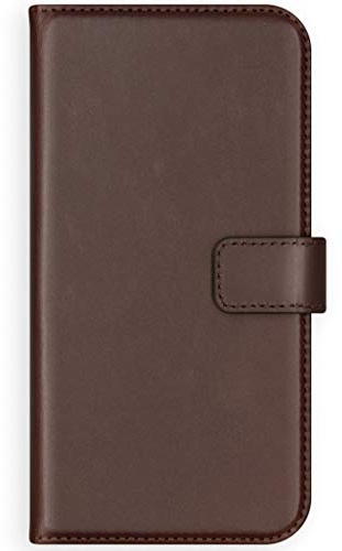 SELENCIA Bookcase Hülle kompatibel mit Samsung Galaxy A40 – Era Leder Handytasche Side Flip Case – Handyhülle aus Rindsleder in Braun [3 Kartenfächer, Magnetverschluss]