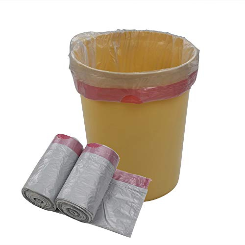 Gitany 4 Rolls 5L Drawstring Bin Liners Bags, Clear Grey, 250 Bags
