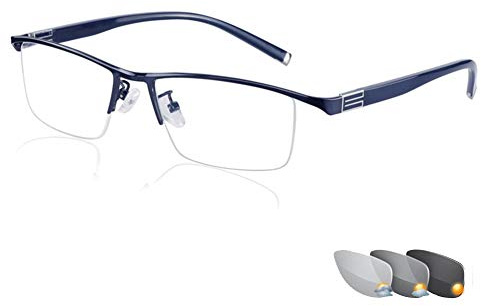 Intelligente photochrome Lesebrille, einstellbares Sehvermögen mit multifokaler Dioptrien-Gleitsichtbrille, leichte und dünne asphärische Linsen, stilvoller Geschäftskomfort
