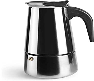 Ibili - Máquina de café expreso, 4 tazas, 185 ml, Acero Inoxidable