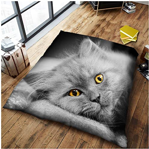 GC GAVENO CAVAILIA 3D Print Animal Print Throws For Sofas Large, Cat Throw For Bed Double Couch Bed Chairs, Cosy Fleece Bed Throws, Extra Large Throw Blanket, 200X240 Cm