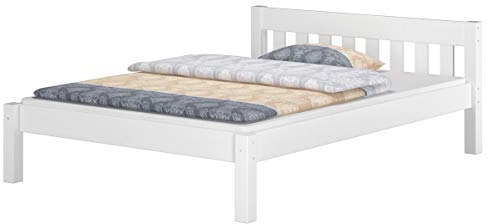 Erst-Holz®Weißes Doppelbett 180x200 Massivholzbett Kiefer massiv mit wählbarem Zubehör V-60.38-18Wohne Zubehör