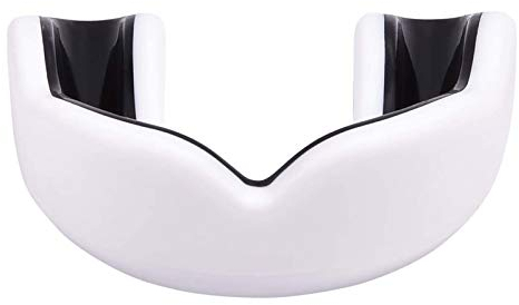 Oshhni Fußball Box Mundschutz Karate Rugby Martial Arts Mundschutz Zahnschutz, Weiß Schwarz